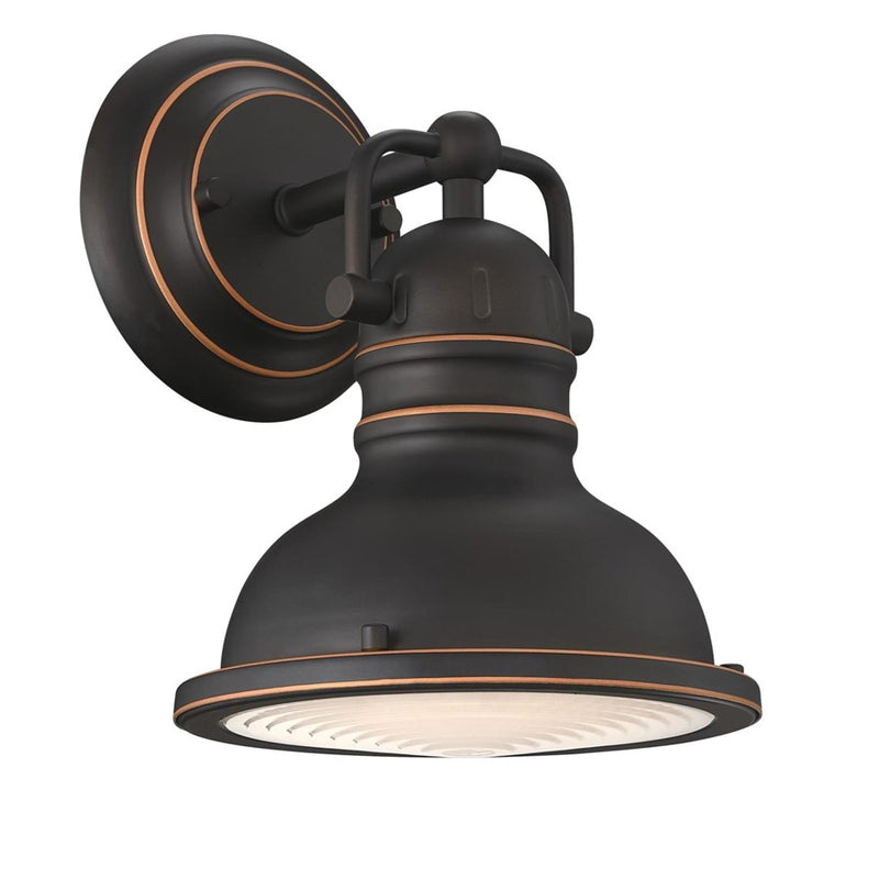 Westinghouse Boswell 1 Light Wall Light, Bronze/Frosted Prismatic Lens - 6116100