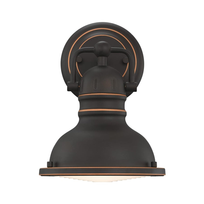 Westinghouse Boswell 1 Light Wall Light, Bronze/Frosted Prismatic Lens