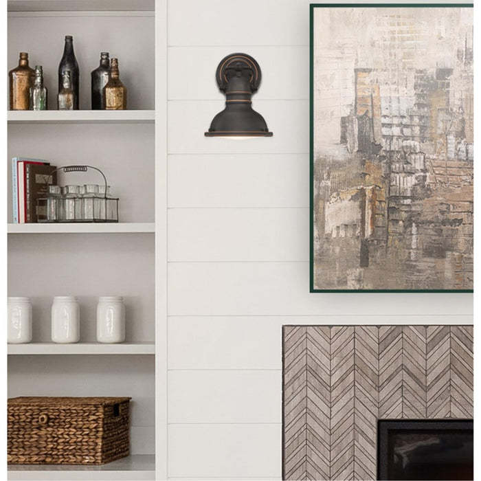 Westinghouse Boswell 1 Light Wall Light, Bronze/Frosted Prismatic Lens