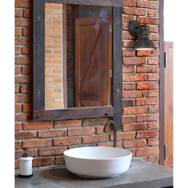 Westinghouse Boswell 7in 1-Light Wall Sconce | Vintage Oil-Rubbed Bronze and Frosted Prismatic Lens | Bathroom & Bedroom | Model 6116100