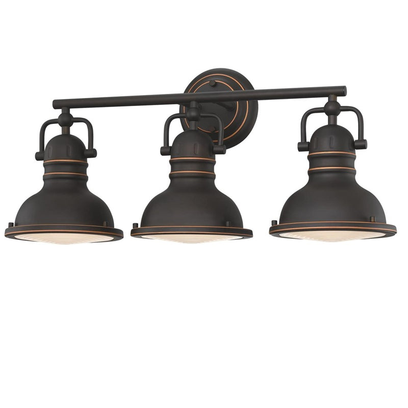 Westinghouse Boswell 3 Light Wall Light, Bronze/Frosted Prismatic Lens