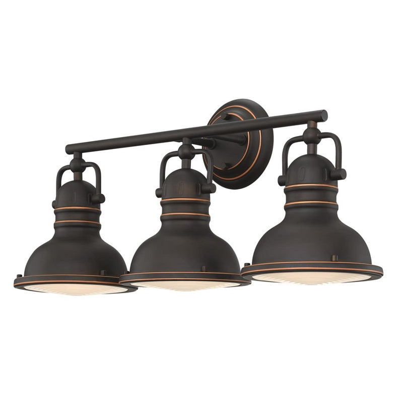 Westinghouse Boswell 3 Light Wall Light, Bronze/Frosted Prismatic Lens