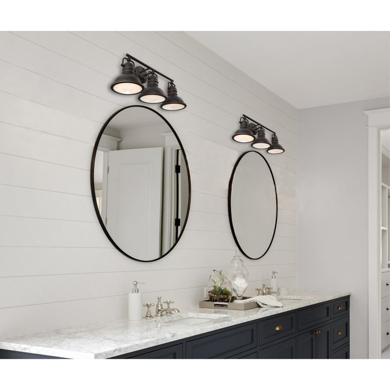Westinghouse Boswell 3 Light Wall Light, Bronze/Frosted Prismatic Lens