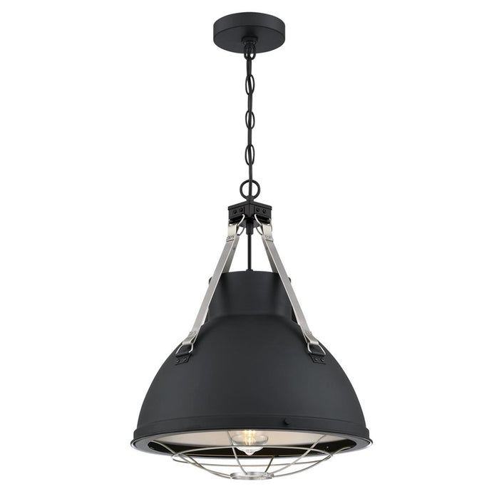 Westinghouse Bartley 1 Light Pendant, Matte Black/Pewter, Cage Shade - 6116300