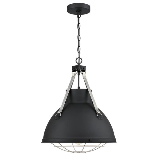 Westinghouse Bartley 1 Light Pendant, Matte Black/Pewter, Cage Shade
