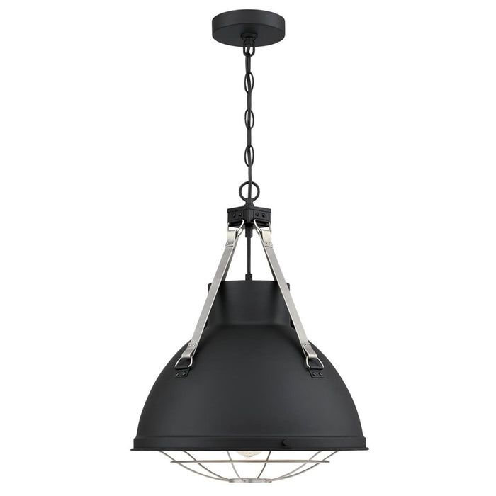 Westinghouse Bartley 1 Light Pendant, Matte Black/Pewter, Cage Shade