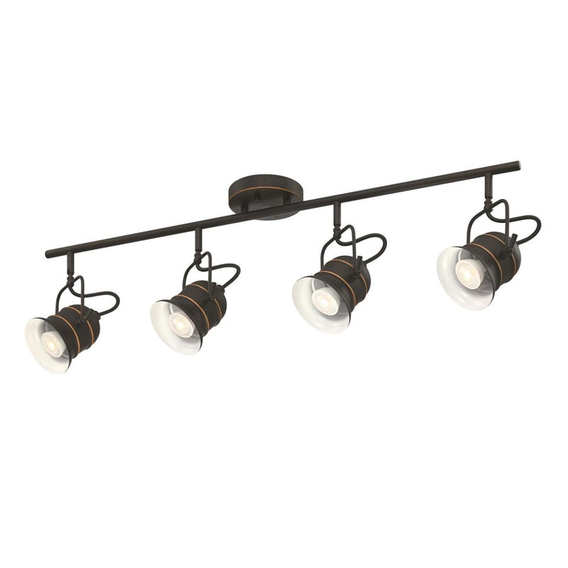 Westinghouse Boswell 36in 4-Light Track Light | Vintage Oil-Rubbed Bronze Metal Shades | Kitchen Island & Hallway | 36 x 5 x 10 in | Model 6116800