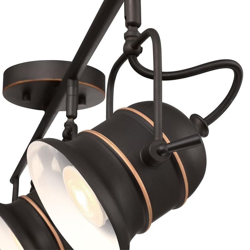 Westinghouse Boswell 4 Light Flush, Oil Rubbed Bronze/Metal Shades
