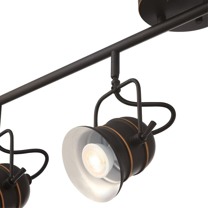 Westinghouse Boswell 4 Light Flush, Oil Rubbed Bronze/Metal Shades
