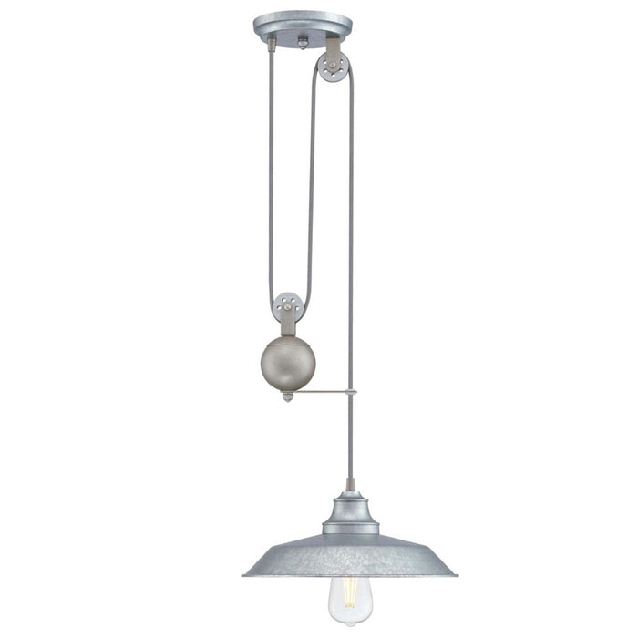 Westinghouse Iron Hill 1 Light Pendant, Galvanized Steel/Metal Shade