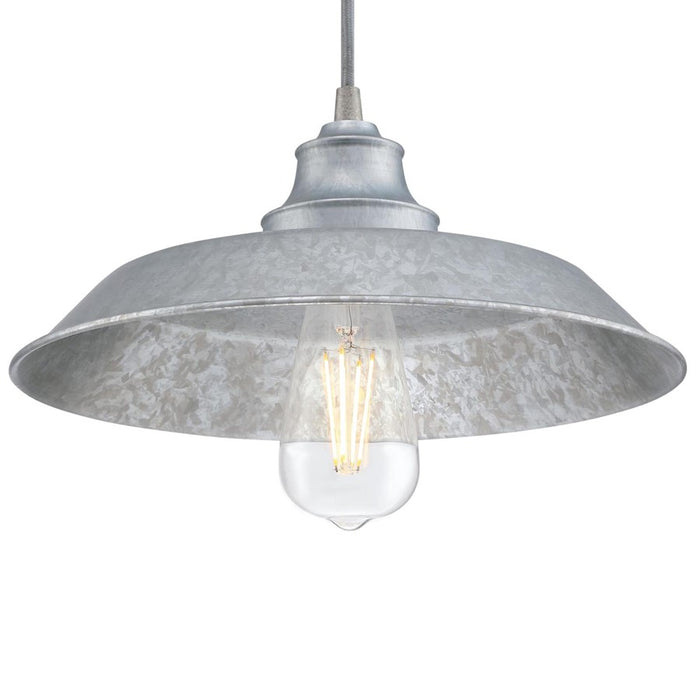 Westinghouse Iron Hill 1 Light Pendant, Galvanized Steel/Metal Shade