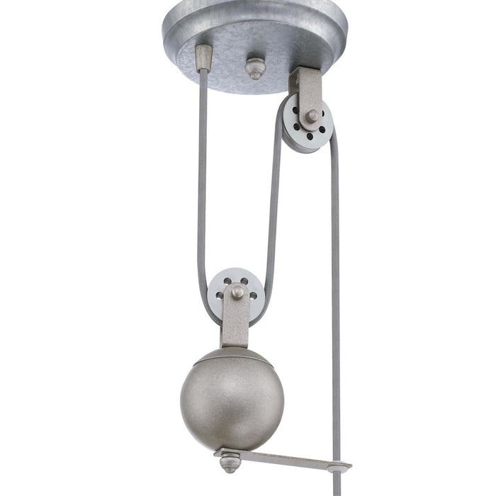 Westinghouse Iron Hill 1 Light Pendant, Galvanized Steel/Metal Shade