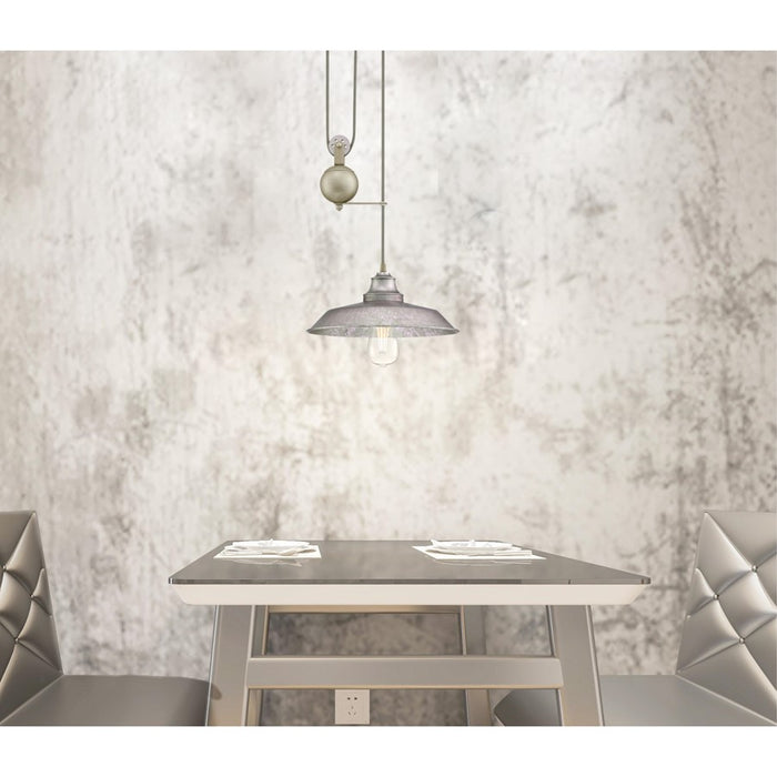 Westinghouse Iron Hill 1 Light Pendant, Galvanized Steel/Metal Shade