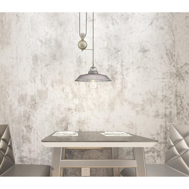 Westinghouse Iron Hill 12in 1-Light Pendant | Vintage Galvanized Steel and Metal Shade | Kitchen Island & Dining Room | Model 6117000