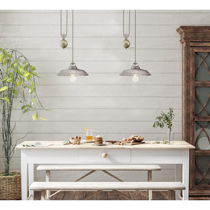 Westinghouse Iron Hill 1 Light Pendant, Galvanized Steel/Metal Shade