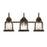 Westinghouse Cindy 3 Light Wall Light, Bronze/Barnwood/Clear Seeded - 6118200