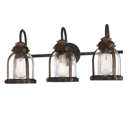 Westinghouse Cindy 3 Light Wall Light, Bronze/Barnwood/Clear Seeded