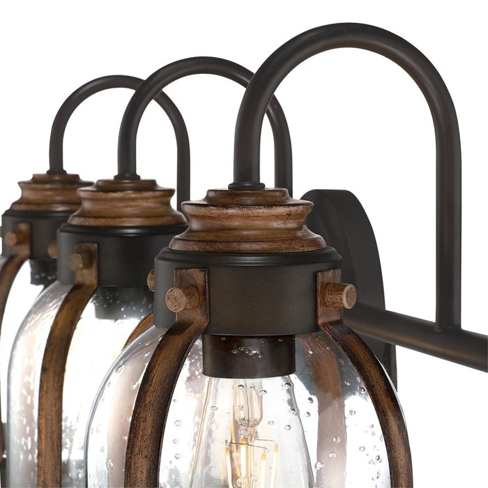 Westinghouse Cindy 3 Light Wall Light, Bronze/Barnwood/Clear Seeded