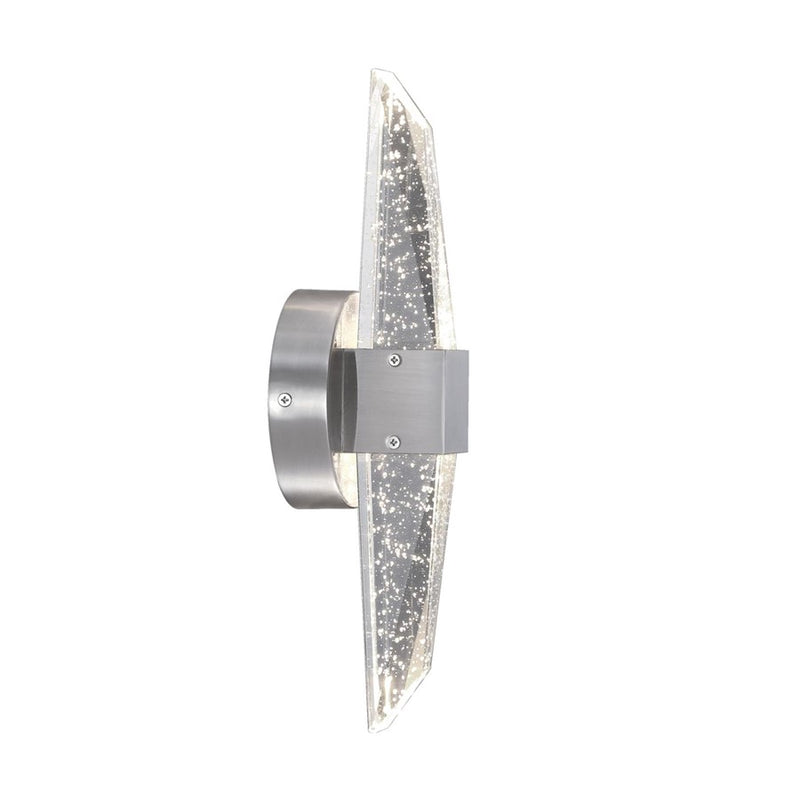 Westinghouse Cava 15in 1-Light Wall Sconce | Contemporary Brushed Nickel and Bubble Glass | Bathroom & Bedroom Accent | 1150 Lumens | Model 6118300