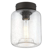 Westinghouse Judd 1 Light SemiFlush, Oil Rubbed Bronze/Clear Seeded - 6119300