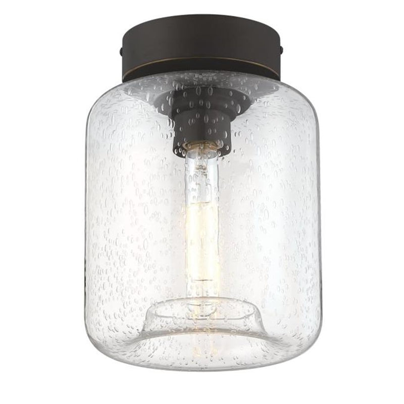 Westinghouse Judd 1 Light SemiFlush, Oil Rubbed Bronze/Clear Seeded - 6119300