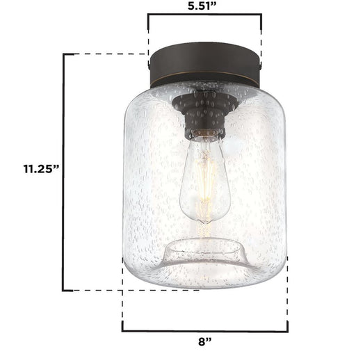 Westinghouse Judd 1 Light SemiFlush, Oil Rubbed Bronze/Clear Seeded