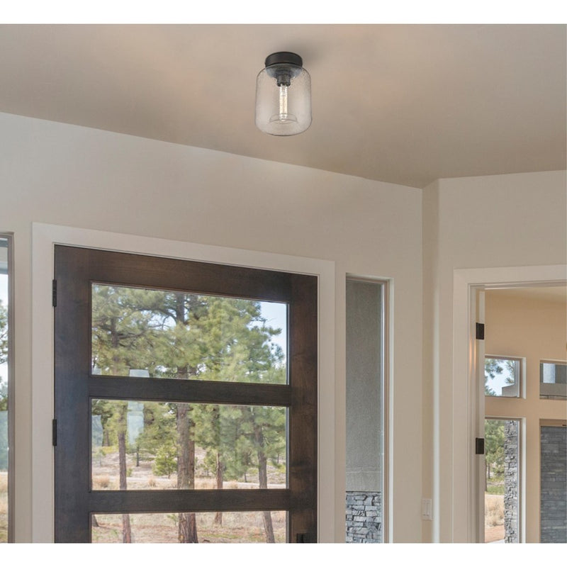Westinghouse Judd 1 Light SemiFlush, Oil Rubbed Bronze/Clear Seeded