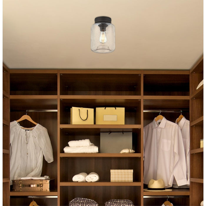 Westinghouse Judd 1 Light SemiFlush, Oil Rubbed Bronze/Clear Seeded