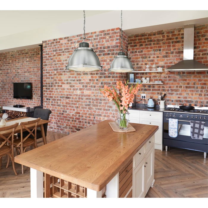 Westinghouse Danzig 1Lt Pendant, Brushed Nickel/Clear Prismatic Lens