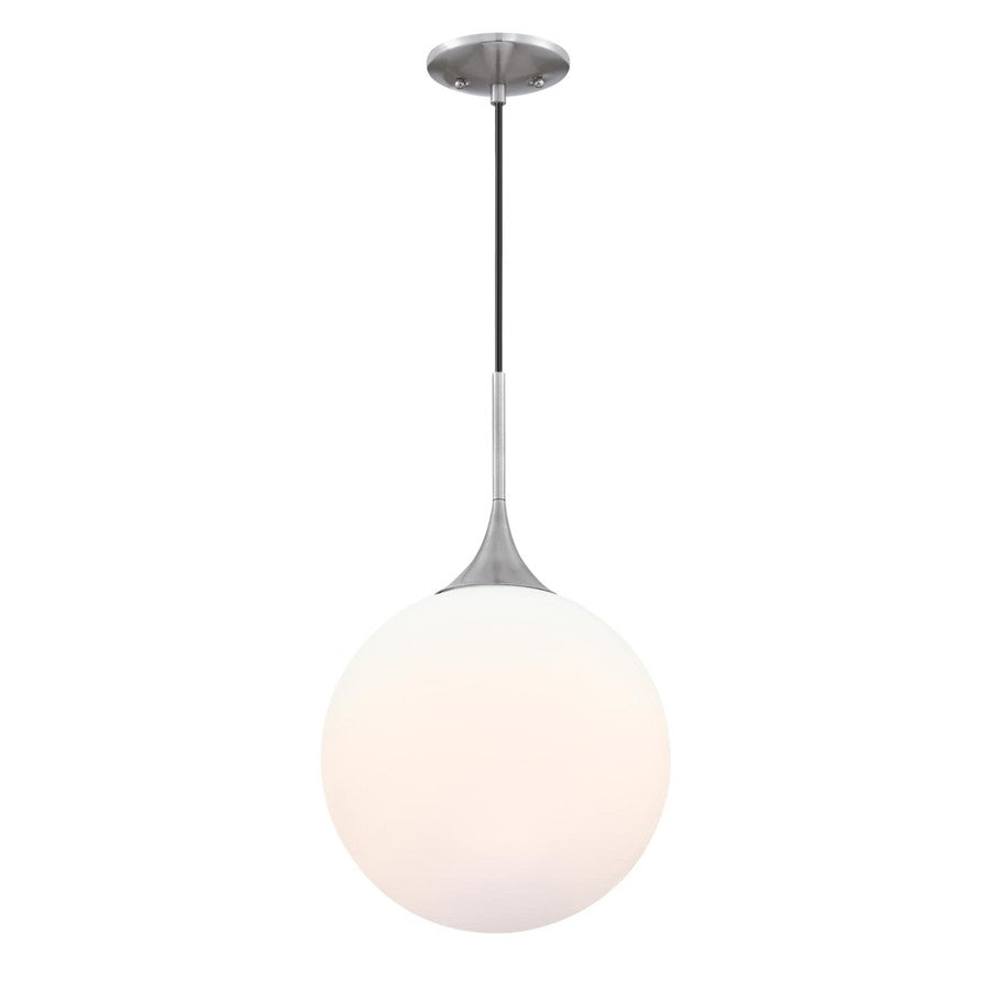 Westinghouse Moretti 1Lt Pendant, Brushed Nickel/Opal Frosted Glass - 6119500