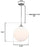 Westinghouse Moretti 1Lt Pendant, Brushed Nickel/Opal Frosted Glass