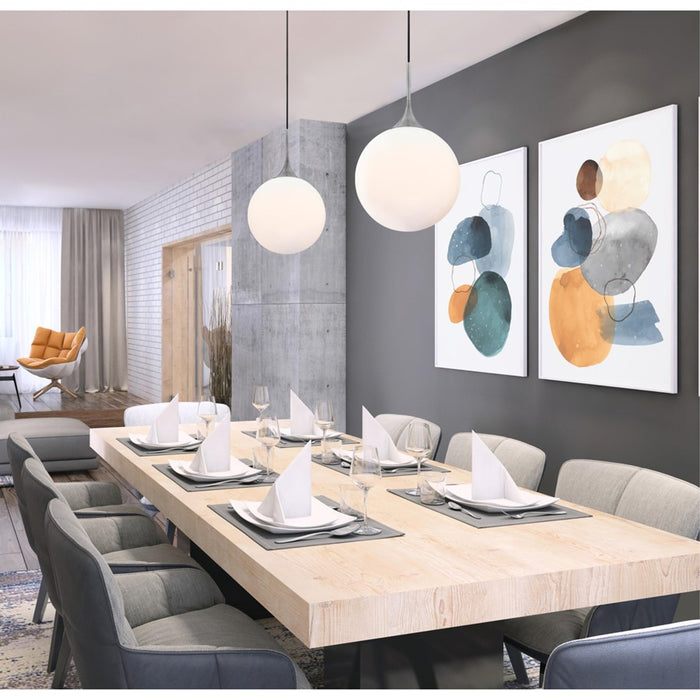 Westinghouse Moretti 1Lt Pendant, Brushed Nickel/Opal Frosted Glass