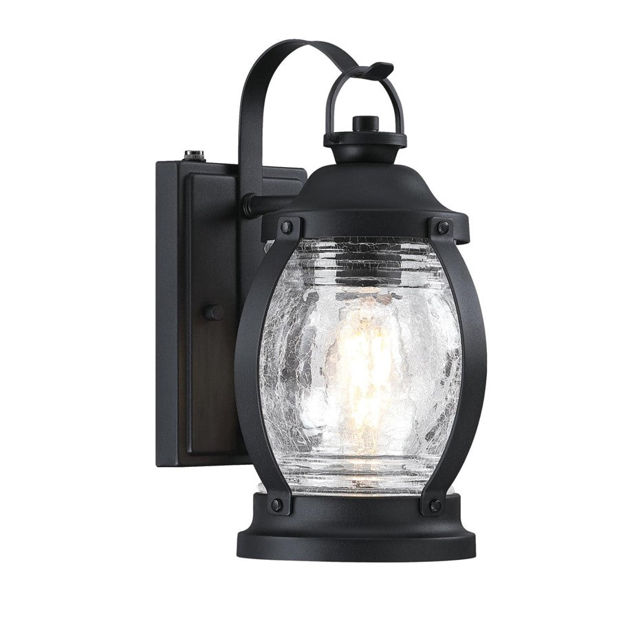 Westinghouse Canyon 1 Light Wall Light, Textured Black/Clear Crackle - 6120400