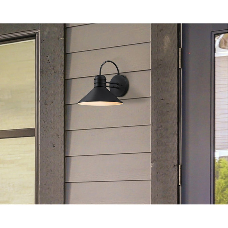 Westinghouse Watts Creek 11in 1-Light Outdoor Wall Lantern | Rustic Textured Black Metal Shade | Porch & Garage Entryway | Model 6120500