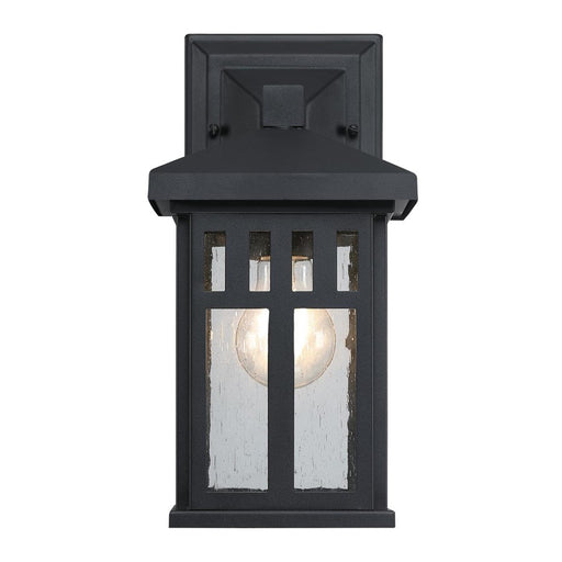 Westinghouse Burnham 1 Light Wall Light, Textured Black/Clear Seeded