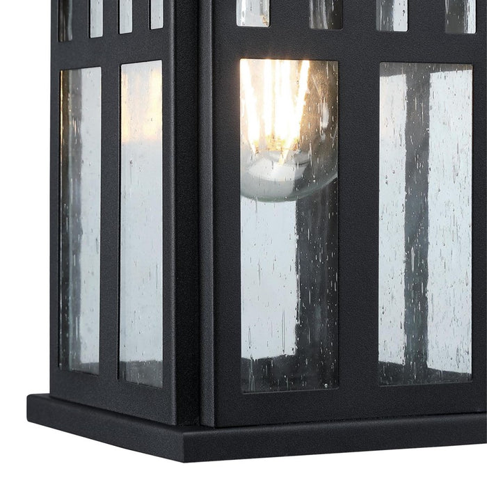 Westinghouse Burnham 1 Light Wall Light, Textured Black/Clear Seeded