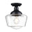 Westinghouse Scholar 1Lt SemiFlush, Textured Black/Clear Seeded Glass