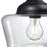Westinghouse Scholar 1Lt SemiFlush, Textured Black/Clear Seeded Glass