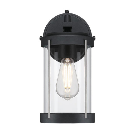 Westinghouse Kezia 1 Light Wall Light, Text Black W/Ind Steel/Clear