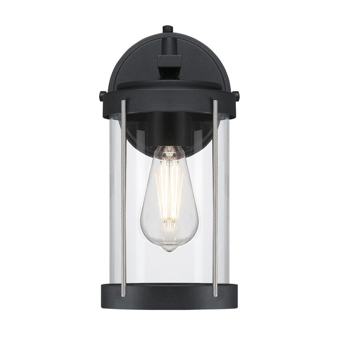 Westinghouse Kezia 1 Light Wall Light, Text Black W/Ind Steel/Clear