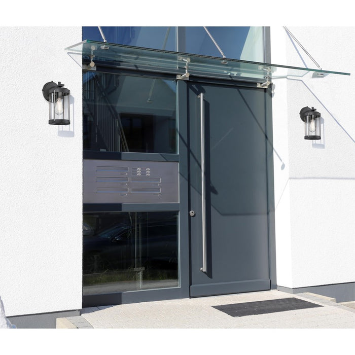 Westinghouse Kezia 1 Light Wall Light, Text Black W/Ind Steel/Clear