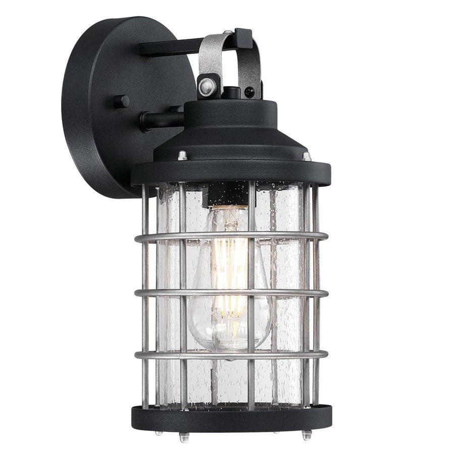 Westinghouse Villa Barone 1Lt Wall Light, Text Black/Ind Steel/Seeded - 6122200