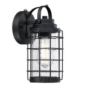 Westinghouse Jupiter Point 1Lt Wall Light, Textured Black/Clear Seeded - 6122300