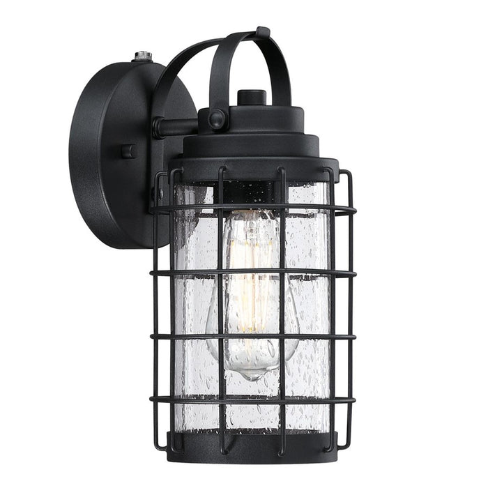 Westinghouse Jupiter Point 1Lt Wall Light, Textured Black/Clear Seeded - 6122300