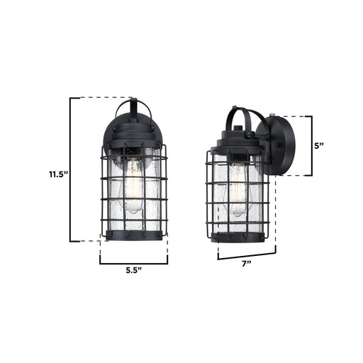 Westinghouse Jupiter Point 1Lt Wall Light, Textured Black/Clear Seeded