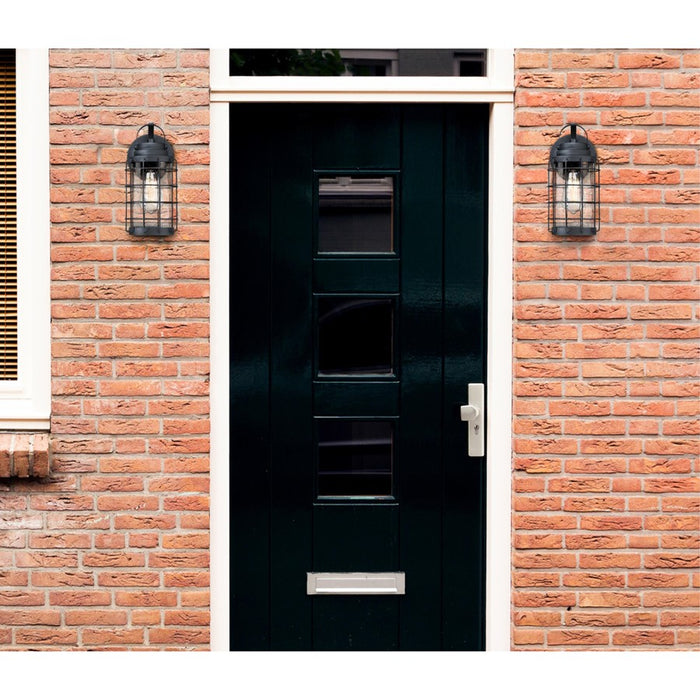 Westinghouse Jupiter Point 1Lt Wall Light, Textured Black/Clear Seeded