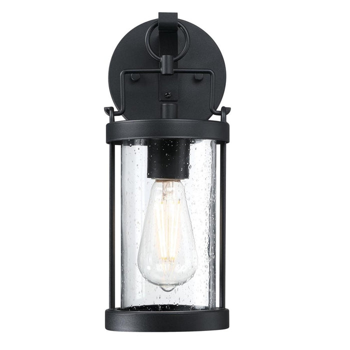 Westinghouse Westcott Bay 1Lt Wall Light, Textured Black/Clear Seeded