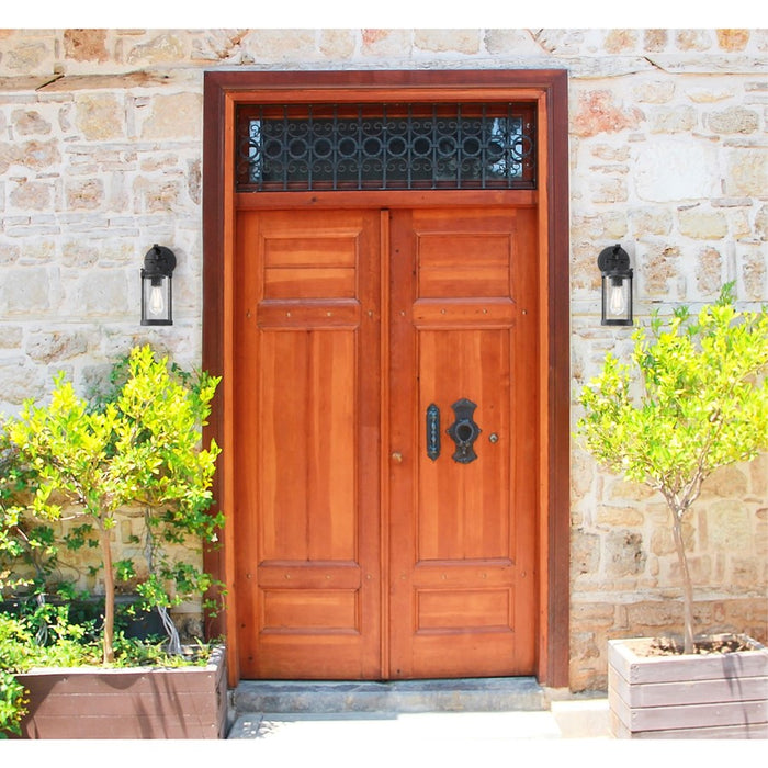 Westinghouse Westcott Bay 1Lt Wall Light, Textured Black/Clear Seeded