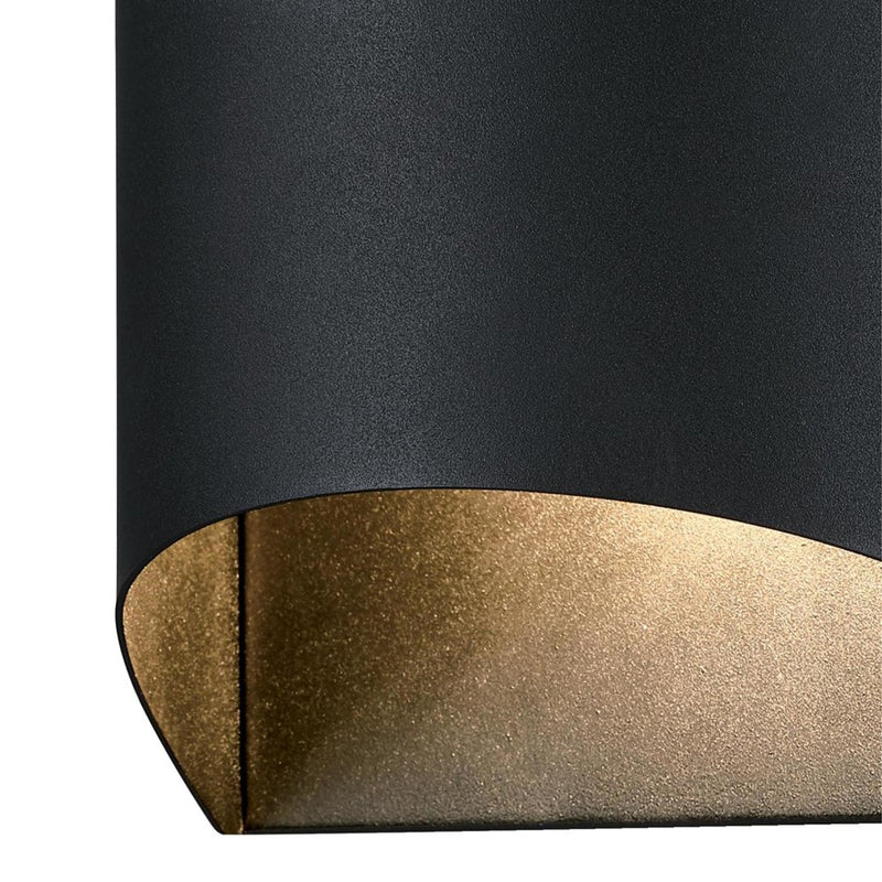 Westinghouse Nardella 6in 1-Light LED Outdoor Sconce | Transitional Textured Black | Entryway & Path | 6 x 4 x 5 in | Model 6122800