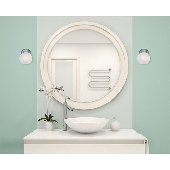 Westinghouse Dorney 1 Light Wall Light, Brushed Nickel/Frosted Glass